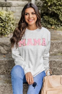 Coupon ✨ Pink Lily Mama Pink Chenille Patch Sweatshirt 🌟 -Tees Shop 185636mamapinkpatchsweatshirt 9 650x