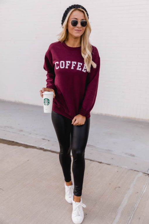 Budget 🔥 Pink Lily Coffee Varsity Graphic Maroon Sweatshirt 👍 -Tees Shop 1K0A0175 561d7e37 e128 489f aa6b