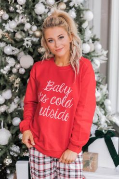 Best reviews of ✨ Pink Lily Baby It's Cold Outside Script Red Graphic Sweatshirt 🥰 -Tees Shop 1K0A0436 89179451 36f5 42dd 8a12 482d32a51940 650x