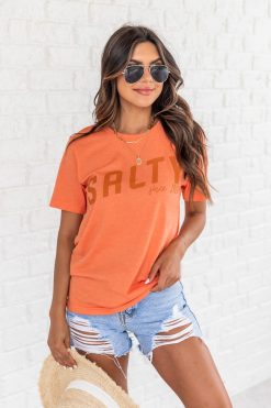 Flash Sale 🌟 Pink Lily Salty Since 2020 Heather Orange Graphic Tee 🔥 -Tees Shop 1K0A1565 43dc9d68 b003 41df 9319 1023113f8054 650x