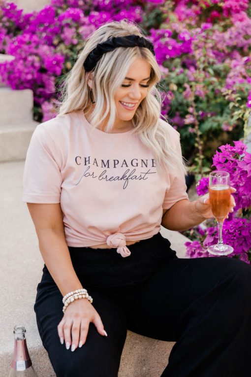 Wholesale ✔️ Pink Lily Champagne For Breakfast Peach Graphic Tee ⌛ -Tees Shop 1K0A2511 afabd949 0c76 493e aaf9