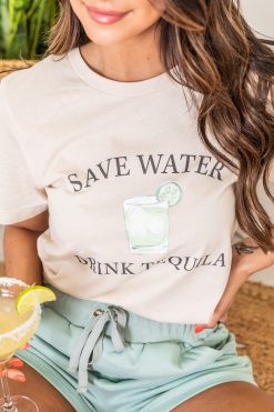 Flash Sale 🔔 Pink Lily Save Water Drink Tequila Graphic Tee 🎉 -Tees Shop 1K0A2880 52be48de 7c51 4a59 8afa 21f0496f9bf0 650x