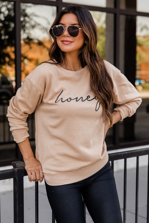 Brand new 🔥 Pink Lily Honey Script Gold Graphic Sweatshirt ❤️ -Tees Shop 1K0A3093 49ec9677 19c9 473b b7b3