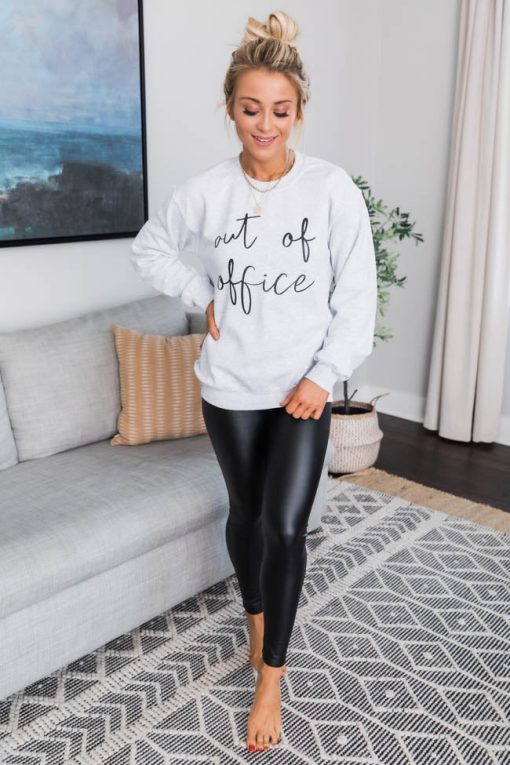 Best Pirce ❤️ Pink Lily Out Of Office Graphic Ash Sweatshirt 👍 -Tees Shop