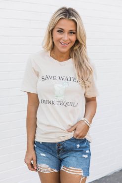 Flash Sale 🔔 Pink Lily Save Water Drink Tequila Graphic Tee 🎉 -Tees Shop 1K0A4621 d83ca20d 1698 4b1b 90b9 c737cc68ba0d 650x