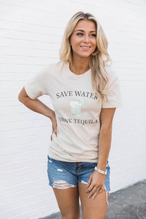 Flash Sale 🔔 Pink Lily Save Water Drink Tequila Graphic Tee 🎉 -Tees Shop 1K0A4631 a9c1d212 7fa8 4299 8fbc