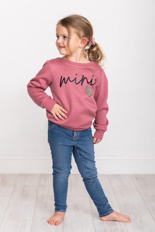 Cheapest 😍 Pink Lily Mini Script Brown Animal Print Kids Super Soft Fleece Mauve Graphic Sweatshirt 🔔 -Tees Shop