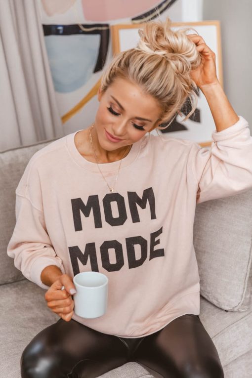 Cheapest 🔔 Pink Lily Mom Mode Graphic Pale Pink Sweatshirt 🛒 -Tees Shop 1K0A6433 6c26dff5 3f2e 40c0 9982