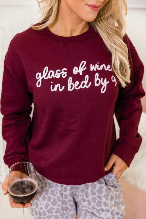 Hot Sale 🧨 Pink Lily Glass Of Wine In Bed By Nine Maroon Graphic Sweatshirt ✔️ -Tees Shop 1K0A7566 d97db5ed af84 4cdf 8df7