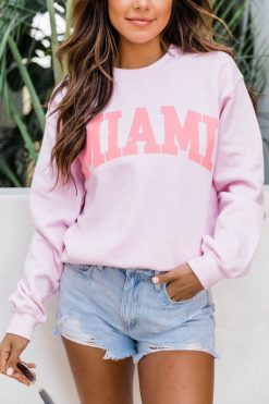 Cheap 🎁 Pink Lily Miami Distressed Graphic Sweatshirt Light Pink 🎁 -Tees Shop 1K0A8286 a428ddad dcac 4eba b714 84e17b102e81 650x