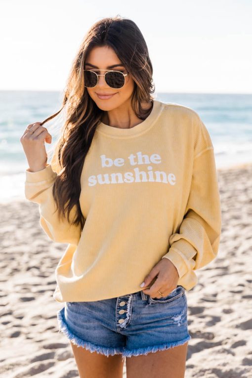 Discount 🎉 Pink Lily Be The Sunshine Gold Corded Graphic Sweatshirt ✨ -Tees Shop 1K0A8533 7477f840 b483 4d7f a413