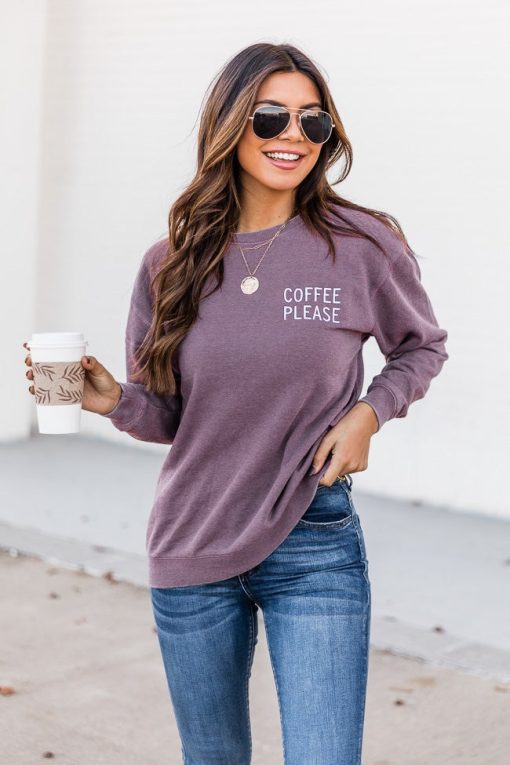 Flash Sale 👍 Pink Lily Coffee Please Embroidered Shady Mauve Sweatshirt 😉 -Tees Shop 1K0A9064 f66e7933 4265 4d7f 8e55