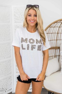 Budget 🔥 Pink Lily Mom Life Leopard Print Design Graphic Tee Ash 🛒 -Tees Shop 1X6A5932 35500 650x