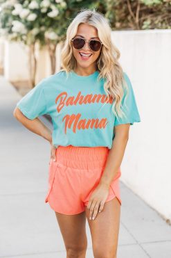 Outlet 💯 Pink Lily Bahama Mama Chalky Mint Graphic Tee 🌟 -Tees Shop 219A0334 650x