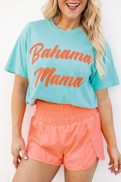 Outlet 💯 Pink Lily Bahama Mama Chalky Mint Graphic Tee 🌟 -Tees Shop