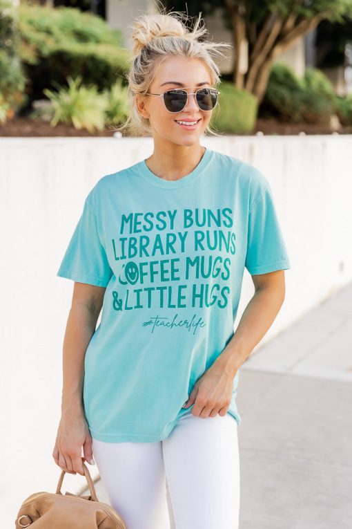 Deals 💯 Pink Lily Teacher Life Chalky Mint Graphic Tee 👍 -Tees Shop