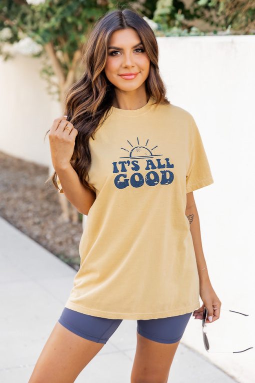 Flash Sale 👏 Pink Lily It's All Good Mustard Graphic Tee ❤️ -Tees Shop 219A2589 45580133 b00b 4b77 9b1d