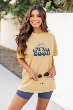 Flash Sale 👏 Pink Lily It's All Good Mustard Graphic Tee ❤️ -Tees Shop 219A2590 c07435a4 b2dd 4fcd 950d 1f5b3eae9f8d 650x