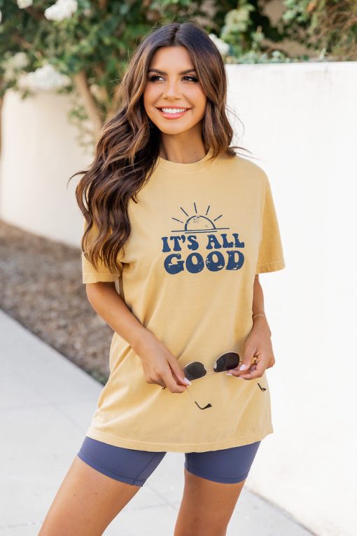 Flash Sale 👏 Pink Lily It's All Good Mustard Graphic Tee ❤️ -Tees Shop 219A2590 c07435a4 b2dd 4fcd 950d