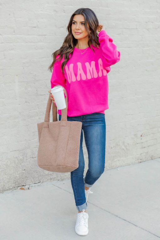 Best Sale 💯 Pink Lily Mama Pink Puff Hot Pink Graphic Sweatshirt ✨ -Tees Shop 219A4325 041a3339 38da 4d33 a779