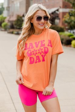 Best Pirce ❤️ Pink Lily Have A Good Day Orange And Hot Pink Graphic Tee 👍 -Tees Shop 219A7034 aa05fbbb ba21 419e b66c 812d50f3aec2 650x