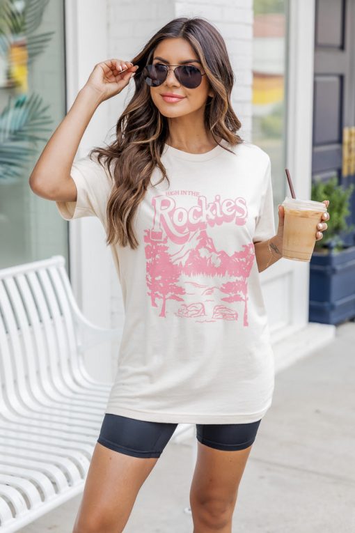 New ⭐ Pink Lily High In The Rockies Graphic Tee 🔔 -Tees Shop