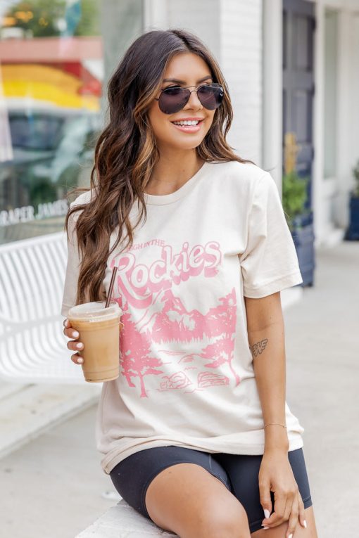 New ⭐ Pink Lily High In The Rockies Graphic Tee 🔔 -Tees Shop