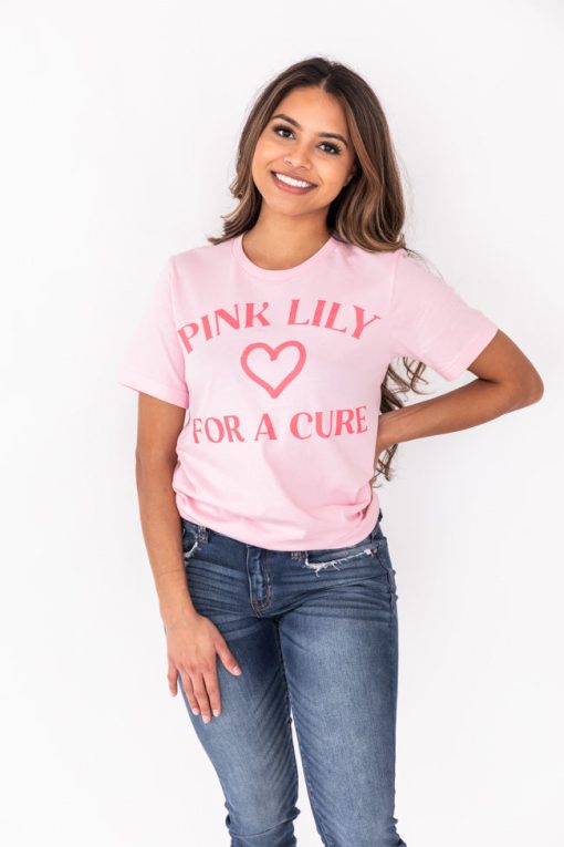 Top 10 ⌛ Pink Lily For A Cure Pink Graphic Tee 😍 -Tees Shop