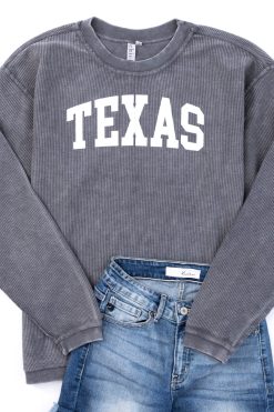 Cheap 👏 Pink Lily State Corded Graphic Charcoal Sweatshirt 🧨 -Tees Shop 4W3A1060.1 650x