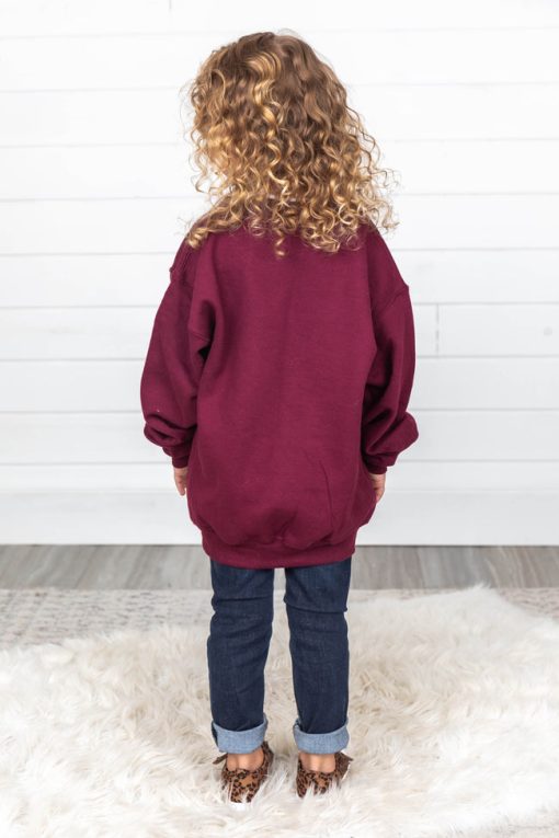 Best deal 🔔 Pink Lily Kids Animal Print Pumpkin Graphic Maroon Sweatshirt 😀 -Tees Shop