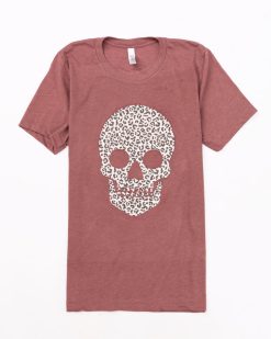 Budget 🎉 Pink Lily Animal Print Skull Mauve Graphic Tee 🌟 -Tees Shop 4W3A7813 650x