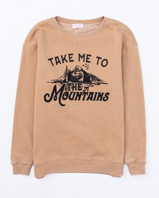 Outlet ⌛ Pink Lily Take Me To The Mountains Gold Graphic Sweatshirt 🔔 -Tees Shop 4W3A7826 2e56fd4d a365 40fd 8722