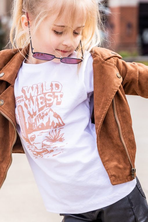 Best reviews of 🔥 Pink Lily Welcome To The Wild West Kids White Graphic Tee 🎉 -Tees Shop