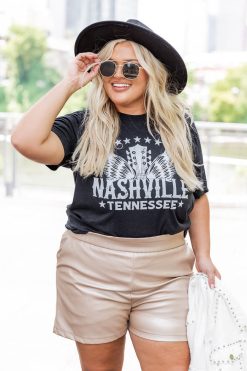 Wholesale 🔥 Pink Lily Nashville Wings Black Graphic Tee 🎁 -Tees Shop AW108140 4 650x