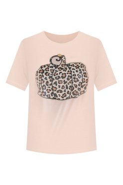 Deals 💯 Pink Lily Animal Print Pumpkin Peach Graphic Tee ❤️ -Tees Shop AnimalPrintPumpkinPeachGraphicTee 650x