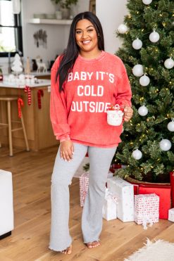 Best reviews of 💯 Pink Lily Baby It's Cold Outside Block Red Corded Graphic Sweatshirt ⭐ -Tees Shop C181774 babyit scoldoutsideredcorded 185564 silverbellsringing 6 650x