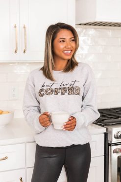 Buy ⌛ Pink Lily But First Coffee Animal Print Ash Graphic Sweatshirt ❤️ -Tees Shop CU125485 176202 darlinggrace 6 650x