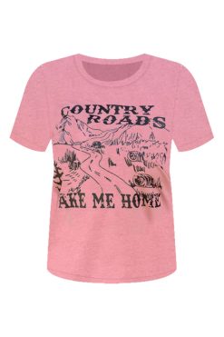 Brand new 🔥 Pink Lily Country Roads Take Me Home Mauve Graphic Tee 🎁 -Tees Shop CountryRoadsTakeMeHomeMauveGraphicTee 650x