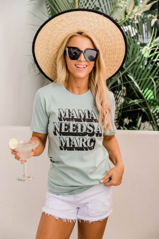 Wholesale 🔥 Pink Lily Mama Needs A Marg Graphic Tee 🎁 -Tees Shop