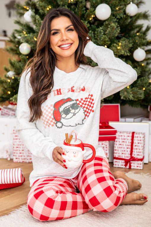 Best reviews of 👍 Pink Lily Tis The Season 🎁 Christmas Ash Graphic Sweatshirt 🛒 -Tees Shop