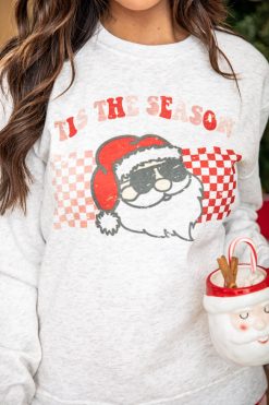 Best reviews of 👍 Pink Lily Tis The Season 🎁 Christmas Ash Graphic Sweatshirt 🛒 -Tees Shop DD125485 185710 8 650x