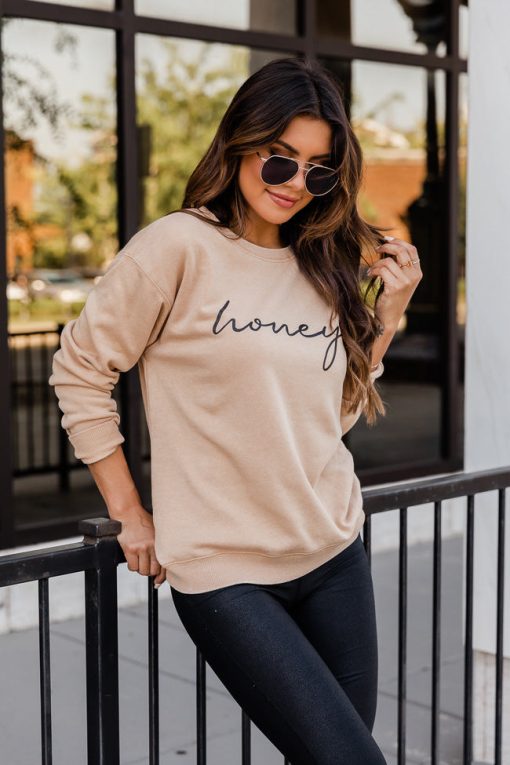 Brand new 🔥 Pink Lily Honey Script Gold Graphic Sweatshirt ❤️ -Tees Shop