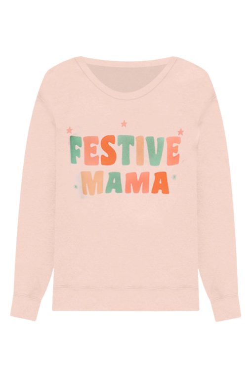 Coupon ✔️ Pink Lily Festive Mama Pale Pink Graphic Sweatshirt 😉 -Tees Shop