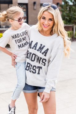 Hot Sale ⭐ Pink Lily Mama Knows Best Heather Sand Graphic Sweatshirt 🧨 -Tees Shop G178706 madlovekidsgraphic T172978 mamaknowsbestgraphicgroup 8 650x