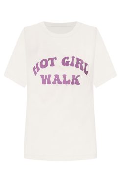 New 👏 Pink Lily Hot Girl Walk Oatmeal Graphic Tee 😀 -Tees Shop HotGirlWalkOatmealGraphicTee 650x