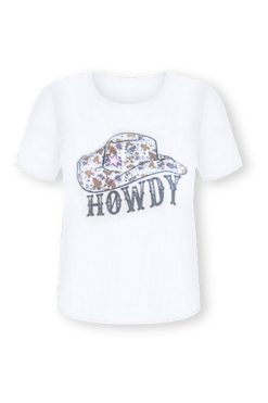 Best deal 💯 Pink Lily Howdy Cowboy Hat Cream Graphic Tee 🤩 -Tees Shop HowdyCowboyHatCreamGraphicTee 650x