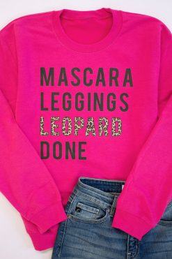 Budget 🎉 Pink Lily Mascara Leggings Leopard Done Hot Pink Graphic Sweatshirt 🥰 -Tees Shop IMG 0650 55816 650x