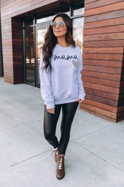 Cheapest 🔥 Pink Lily Mama Script Brown Animal Print Grey Graphic Sweatshirt 💯 -Tees Shop J125479 172298 166412 171776 6 650x