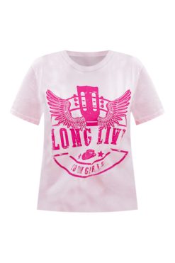 Cheapest 😀 Pink Lily Long Live Cowgirls Pink Graphic Tee 🛒 -Tees Shop LongLiveCowgirlsPinkGraphicTee 650x