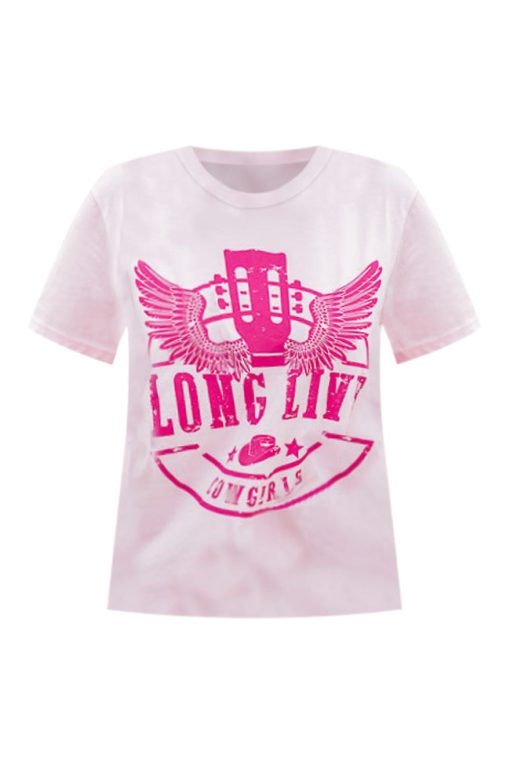 Cheapest 😀 Pink Lily Long Live Cowgirls Pink Graphic Tee 🛒 -Tees Shop